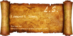 Lampert Samu névjegykártya